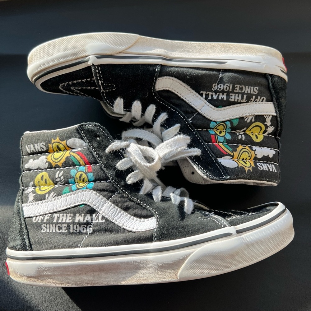Vans Black and White High-Top Sneakers